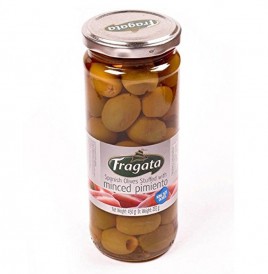 Fragata Spanish Olives Stuffed Minced Pimiento  Glass Jar  450 grams
